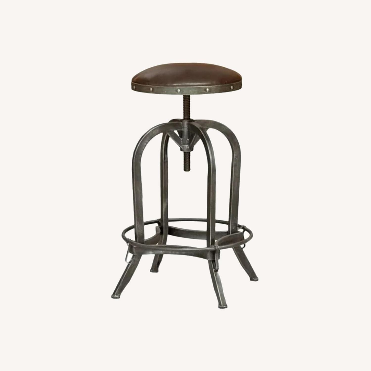 Bowery Hill Leather Adjustable Bar Stool - image-0