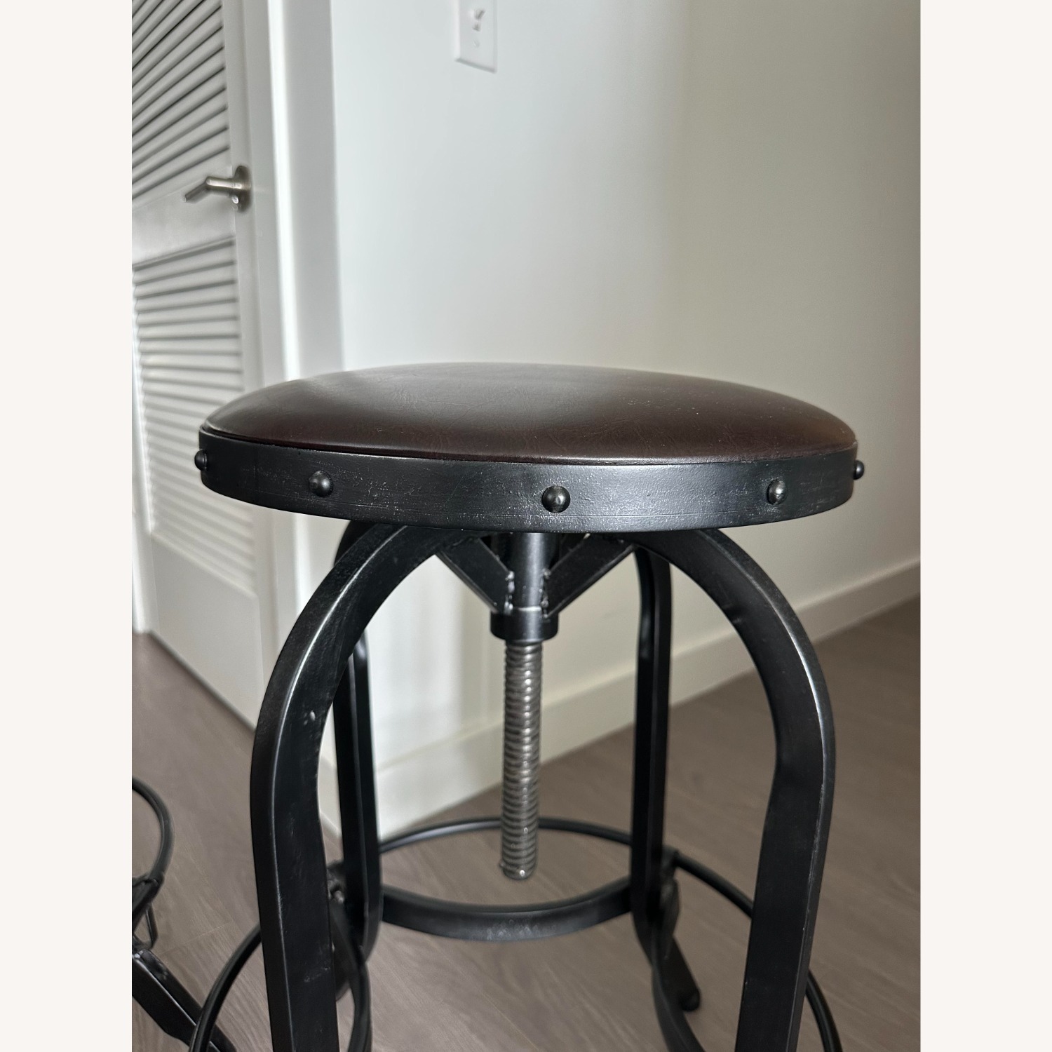 Bowery Hill Leather Adjustable Bar Stool - image-2