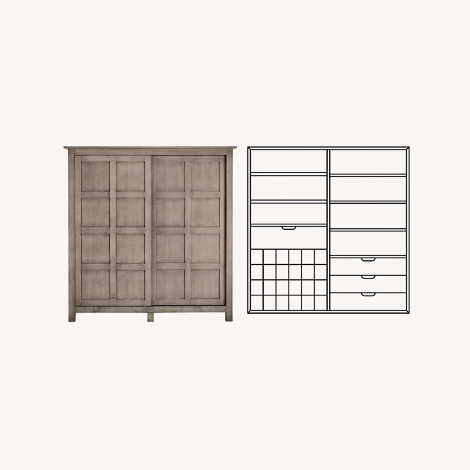 Room & Board Bennett Charcoal Maple Bar Armoire with Wine Rack - image-0