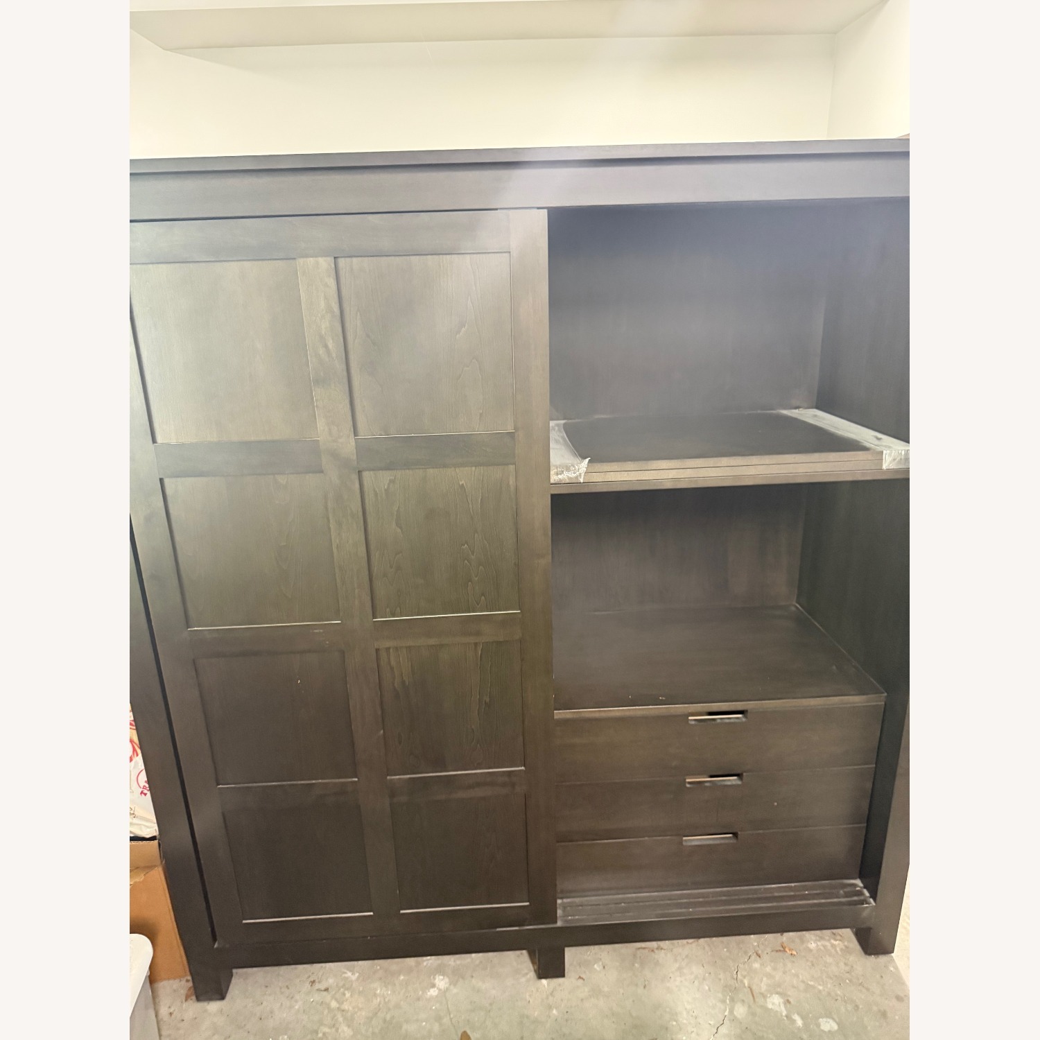 Room & Board Bennett Charcoal Maple Bar Armoire with Wine Rack - image-1