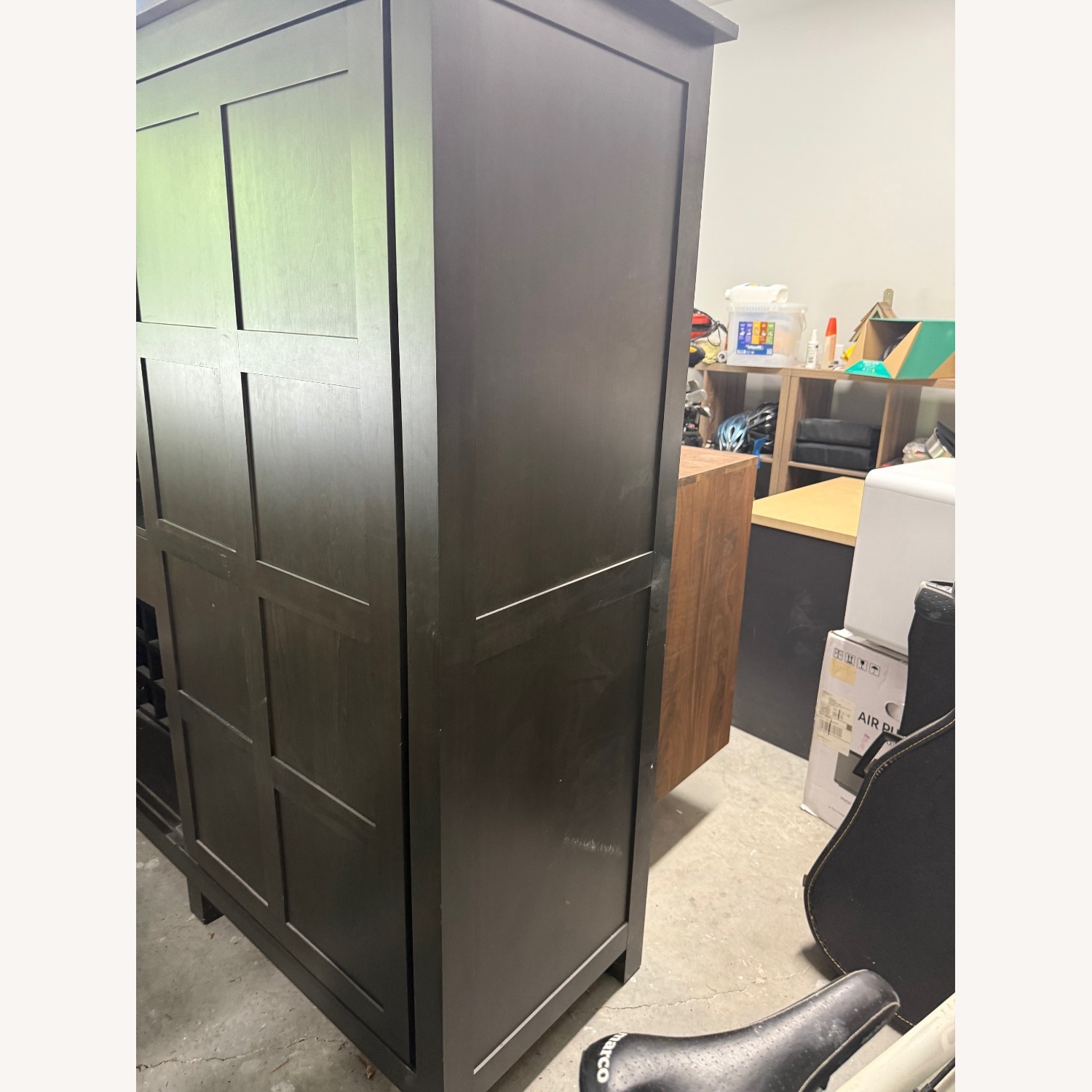 Room & Board Bennett Charcoal Maple Bar Armoire with Wine Rack - image-3