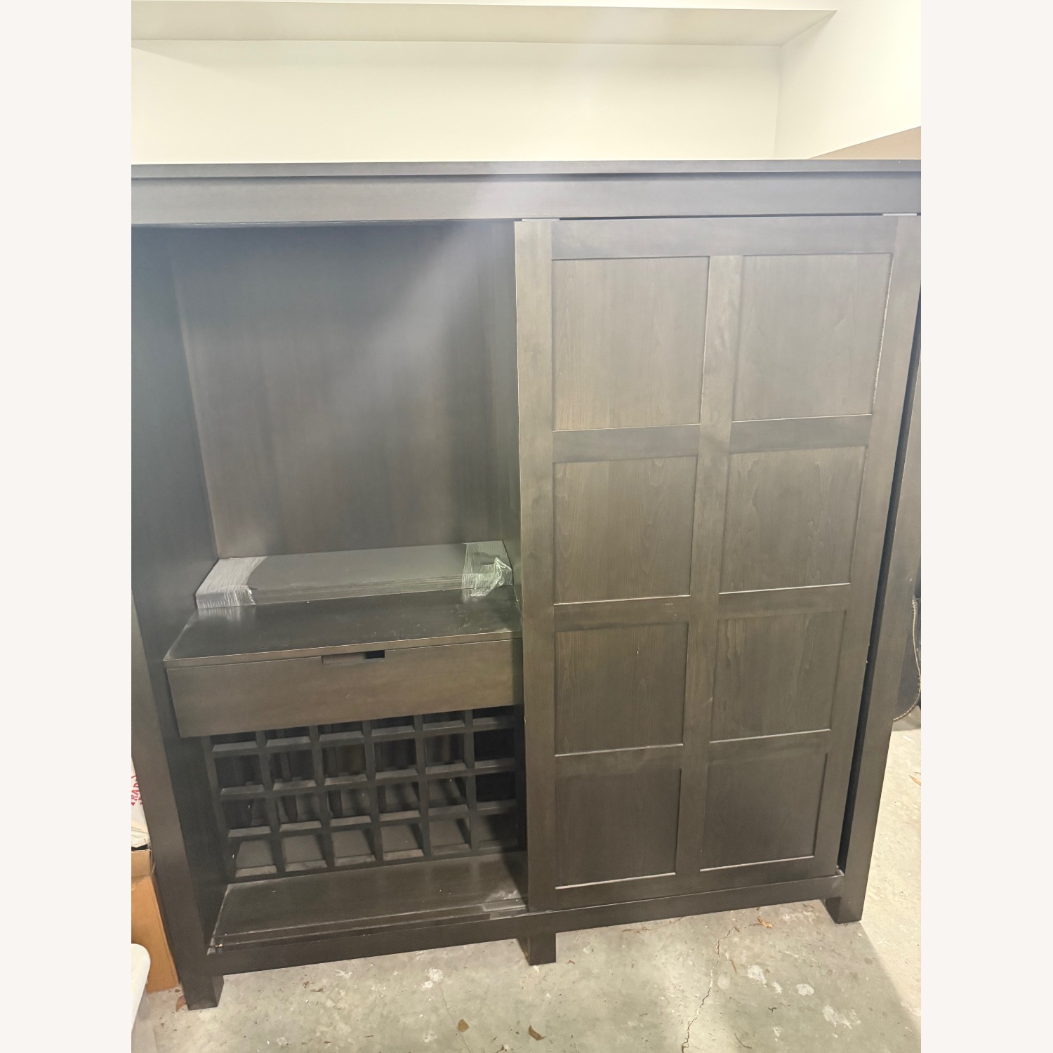 Room & Board Bennett Charcoal Maple Bar Armoire with Wine Rack - image-2