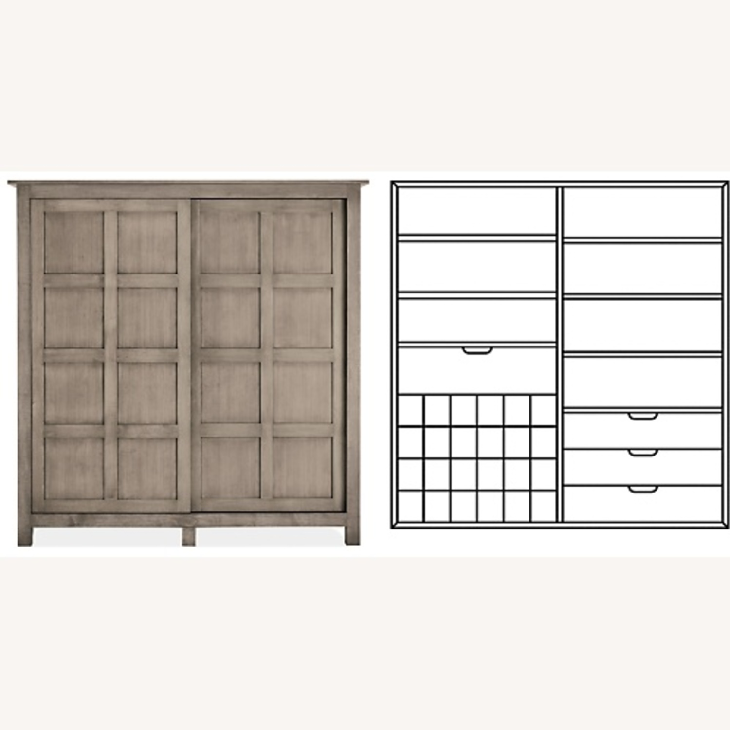 Room & Board Bennett Charcoal Maple Bar Armoire with Wine Rack - image-5