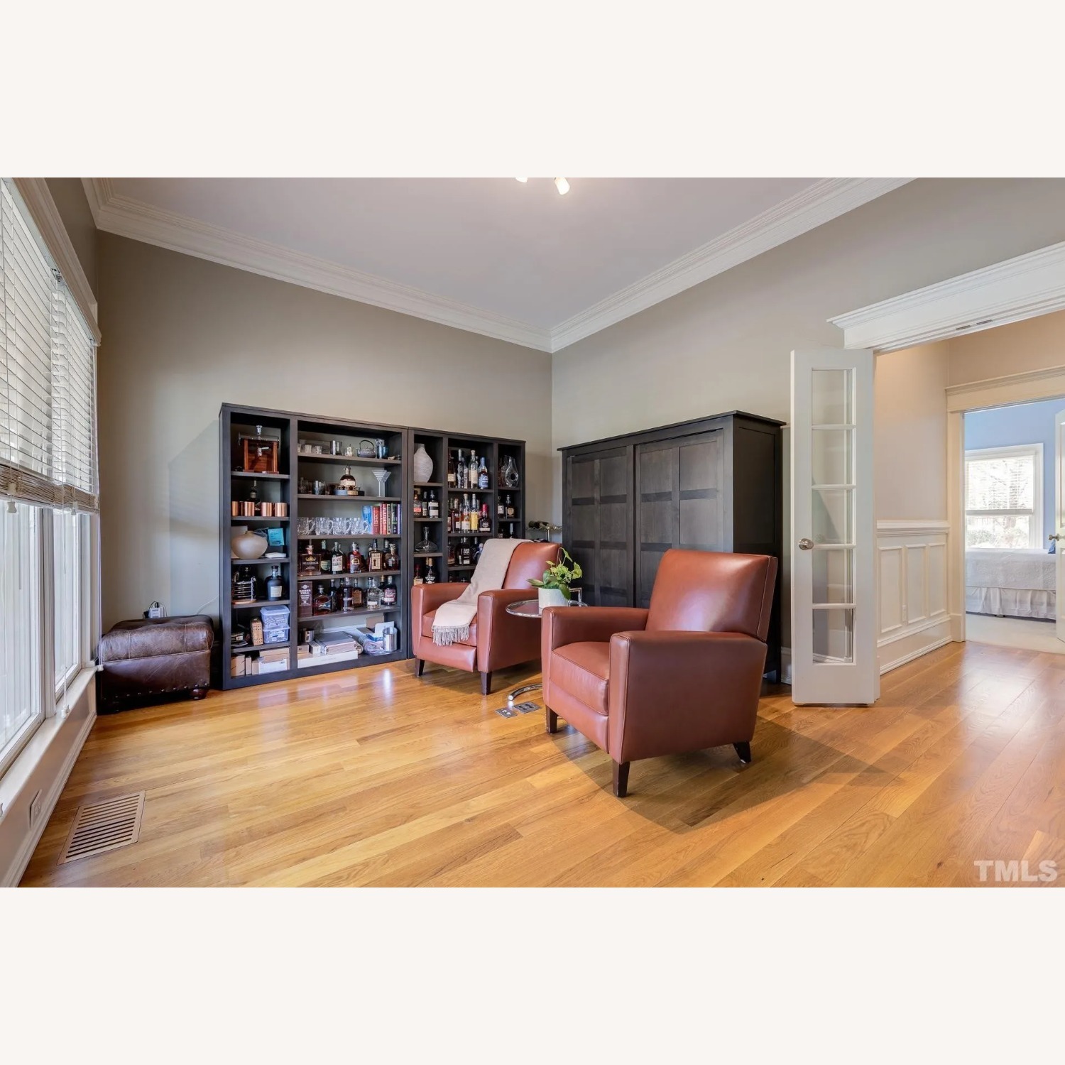 Room & Board Bennett Charcoal Maple Bar Armoire with Wine Rack - image-4