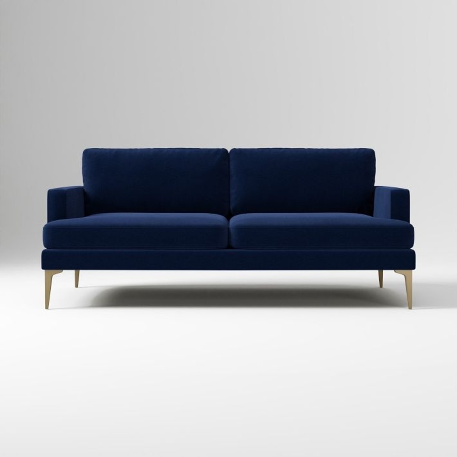 West Elm Ink Blue Velvet 76.5 Andes Sofa - image-5