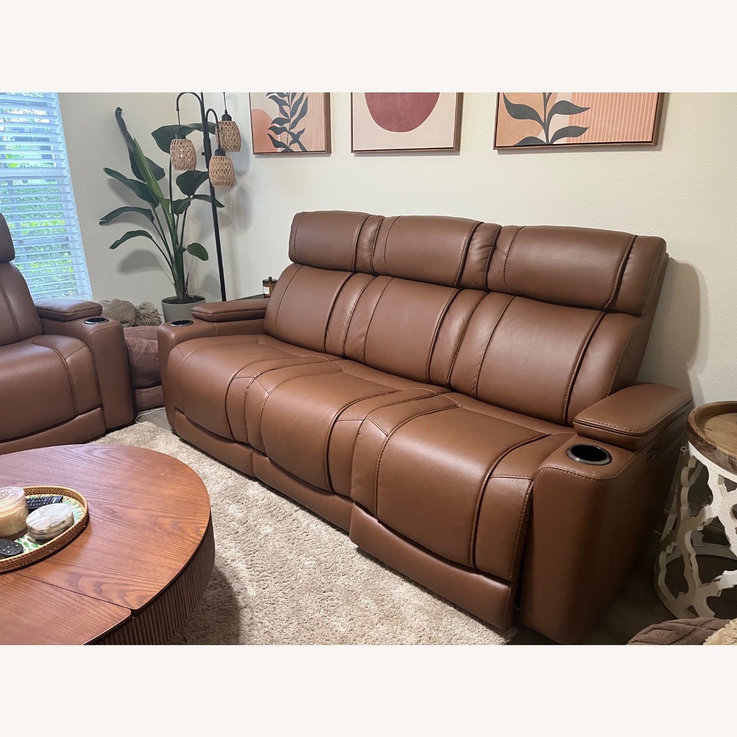 Leather Reclining Sofa - image-2