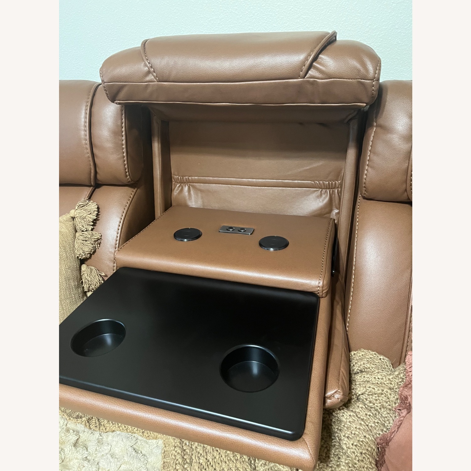 Leather Reclining Sofa - image-5