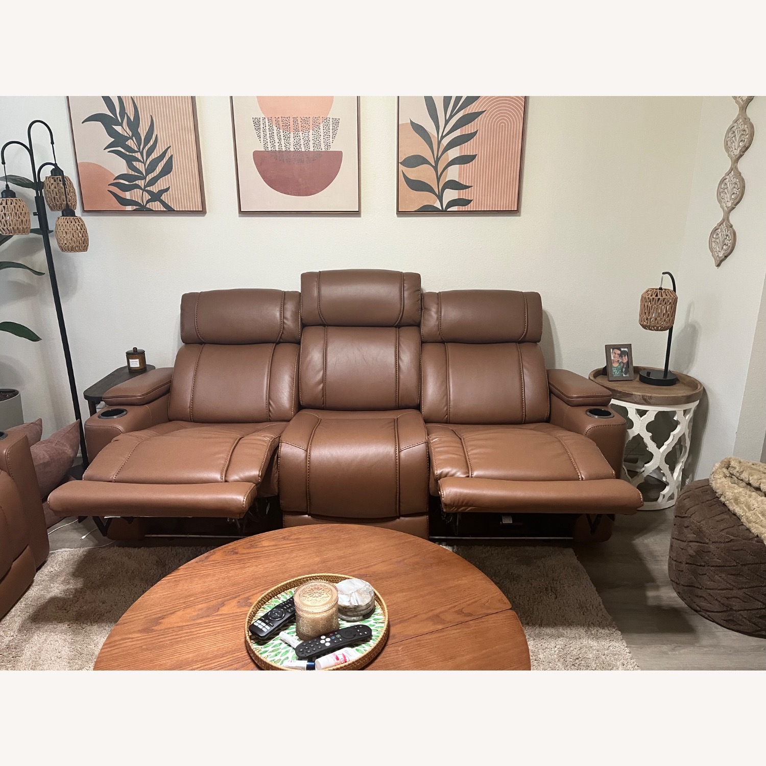 Leather Reclining Sofa - image-3