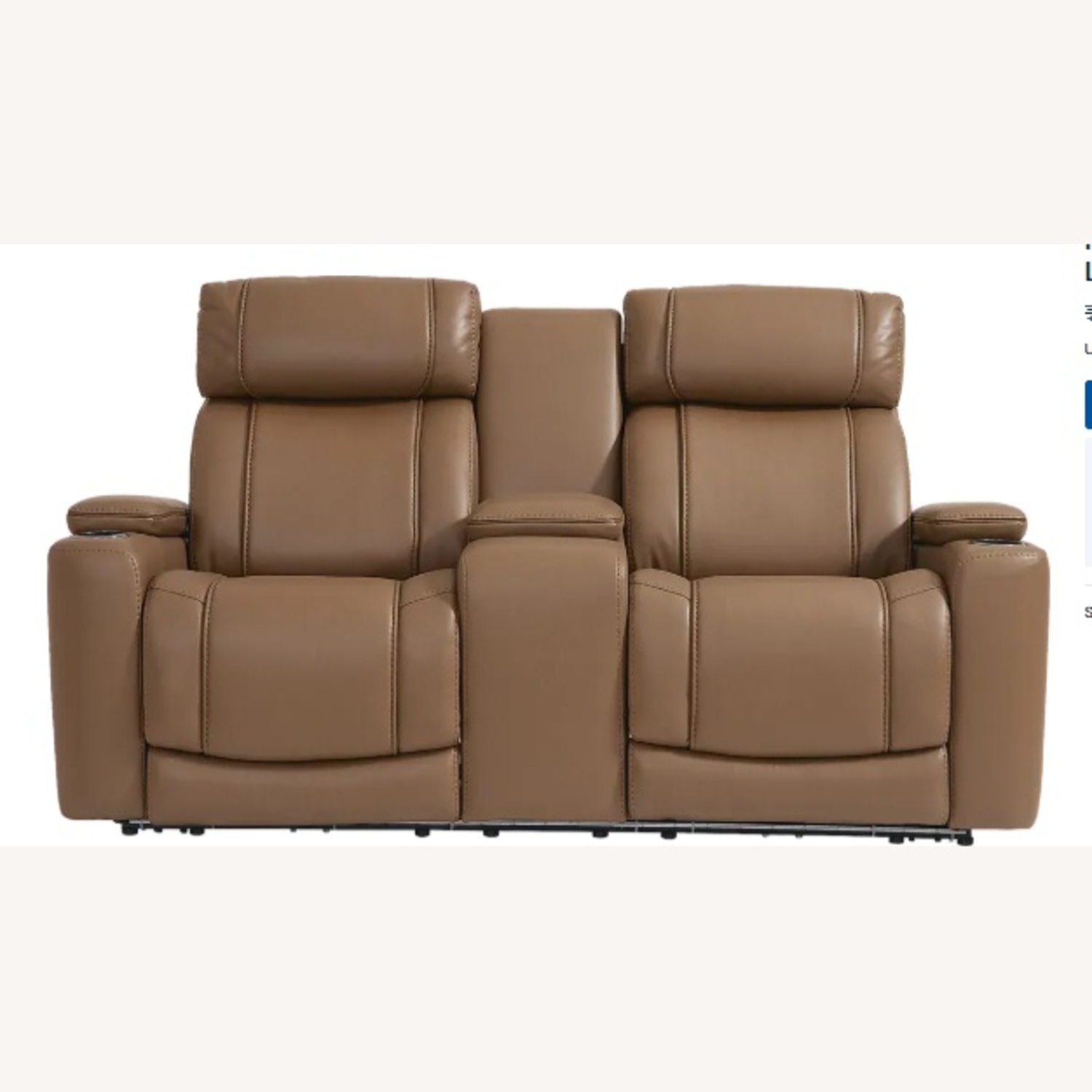 Haven Leather Power Recliner Loveseat - image-7