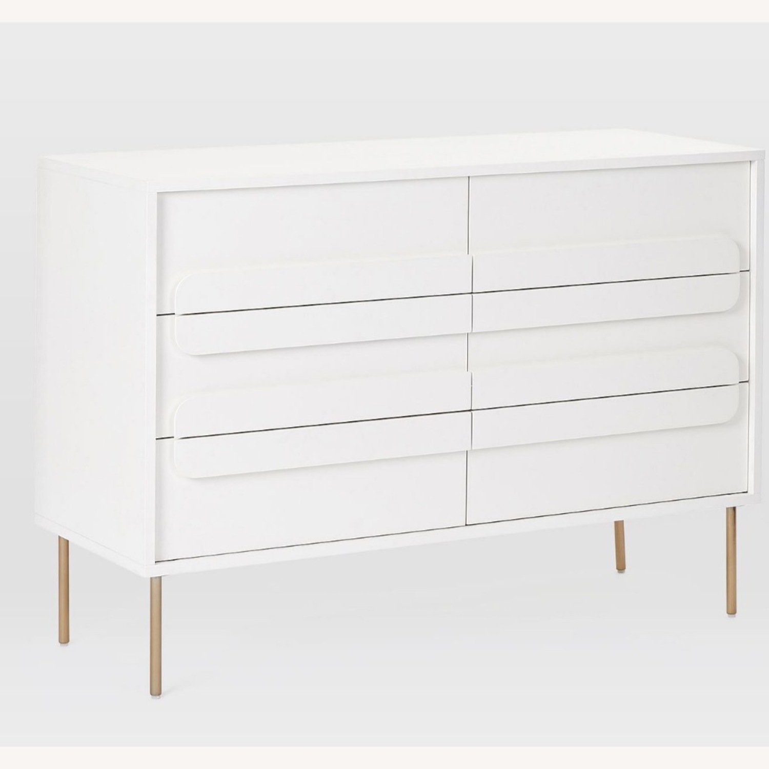 Gemini 48” 6-Drawer White Lacquer Dresser - image-1
