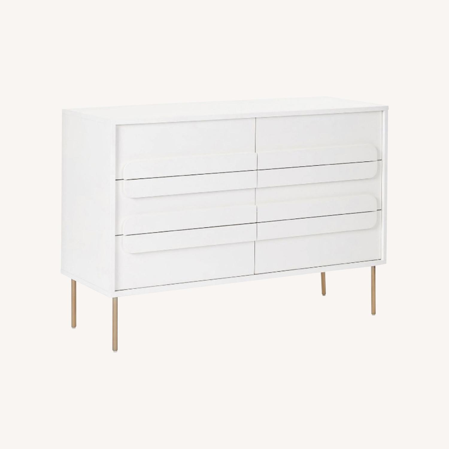 Gemini 48” 6-Drawer White Lacquer Dresser - image-0