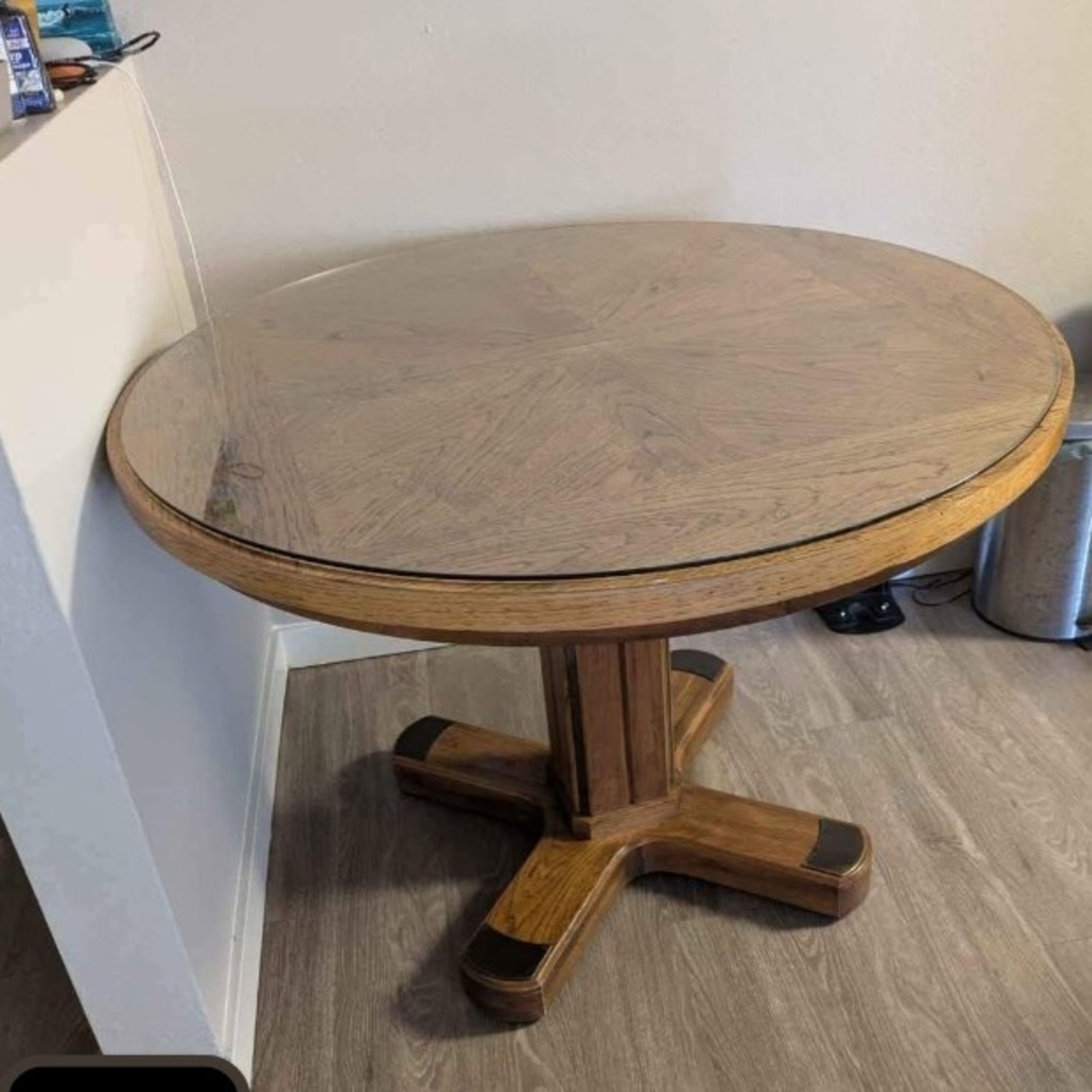 Drexel Heritage Windwood Round Oak Table - image-1