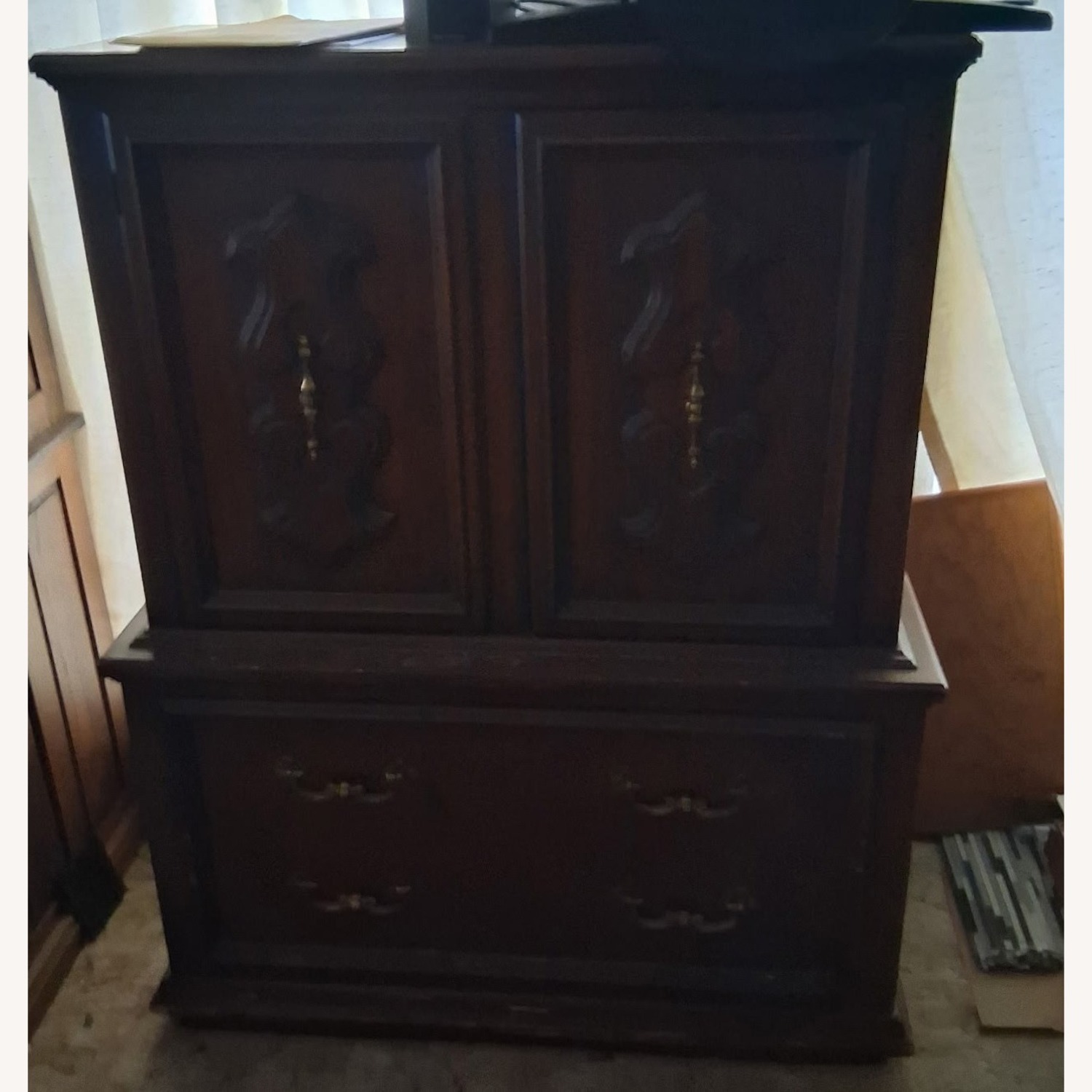 Heavy Real Wood Armoire - image-1