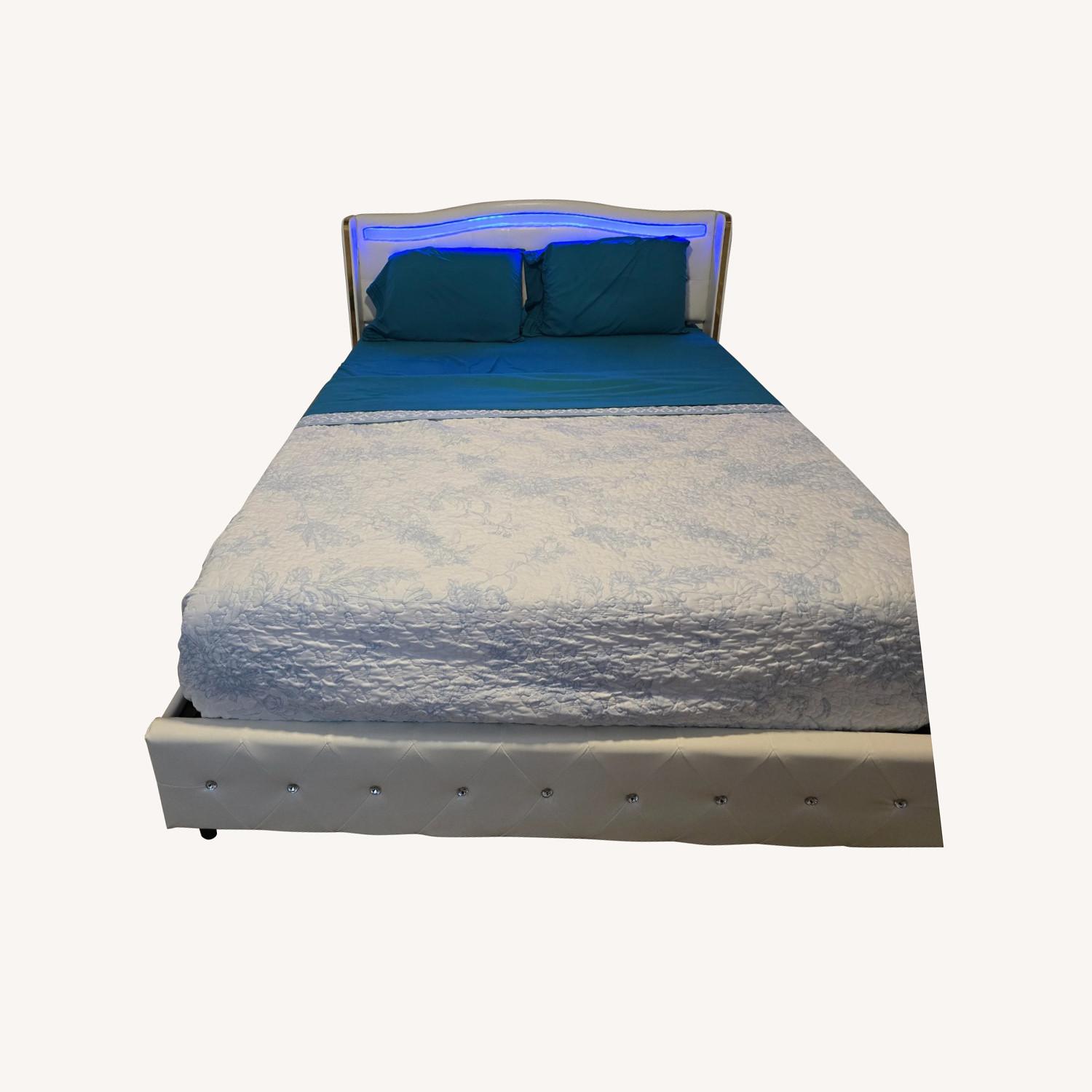 Bed Frame with Led Light and Storage - image-0