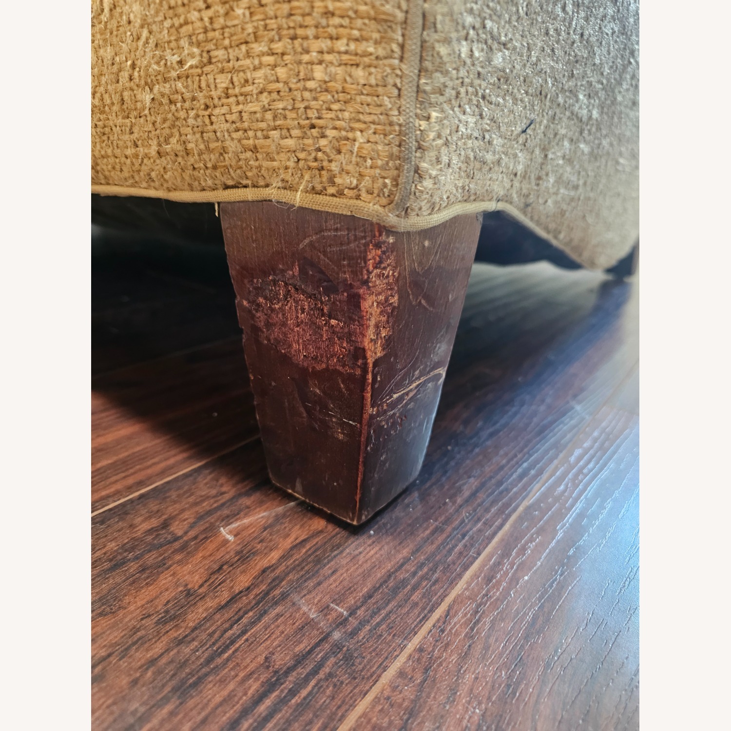 Crate & Barrel Gold Tweed Sofa - image-2