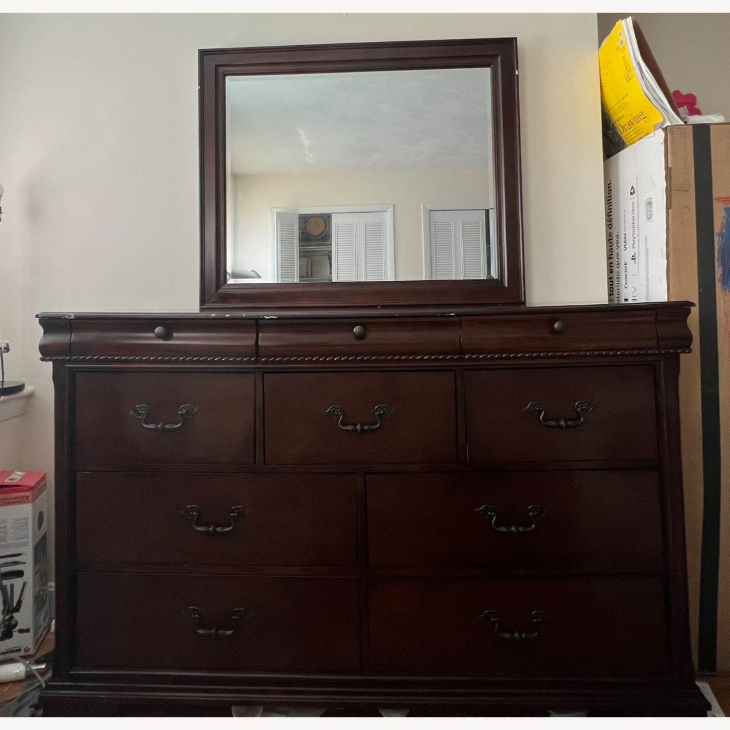 Large Dark Brown Dresser - image-2