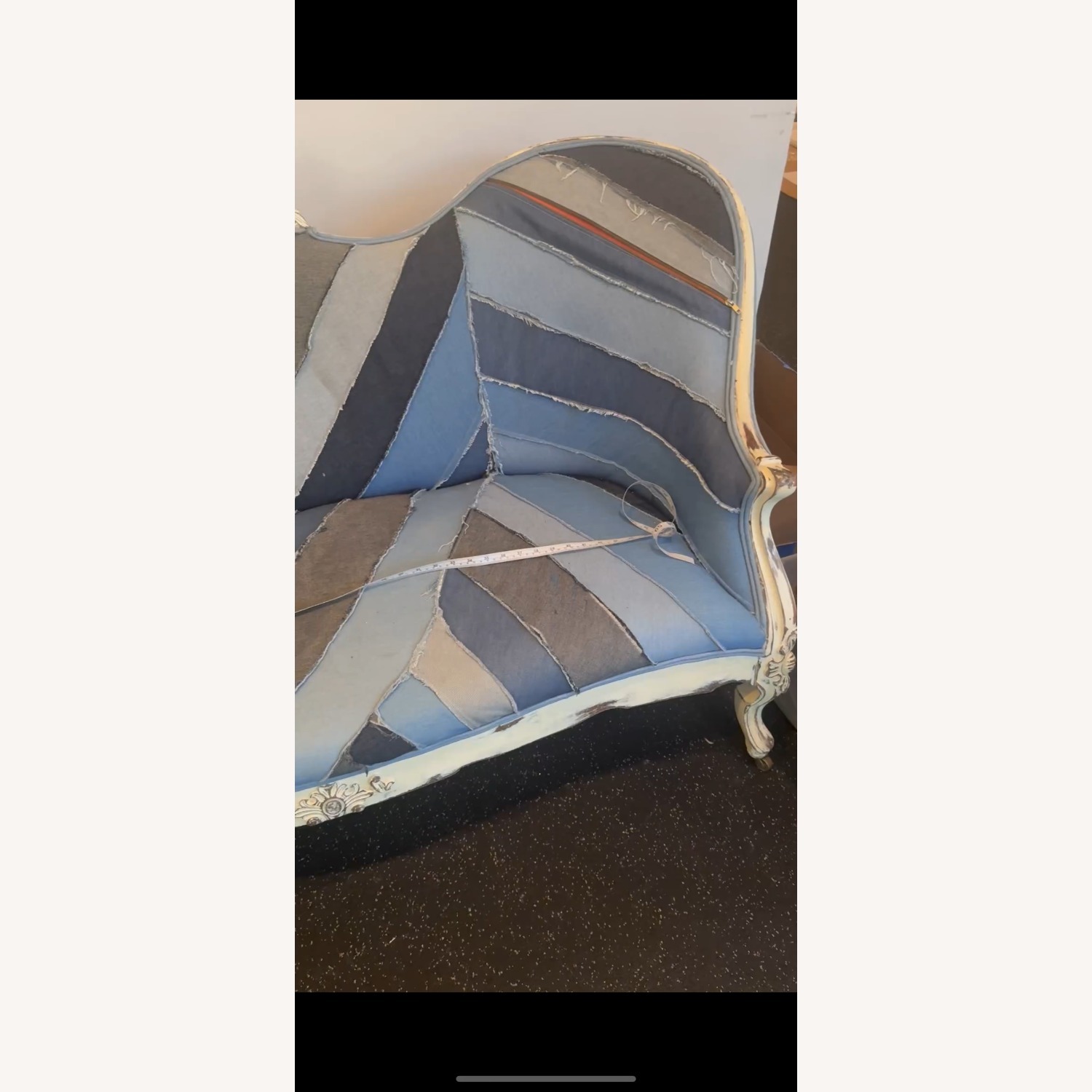 Vintage Custom Made Denim Sette 3 Seater - image-3