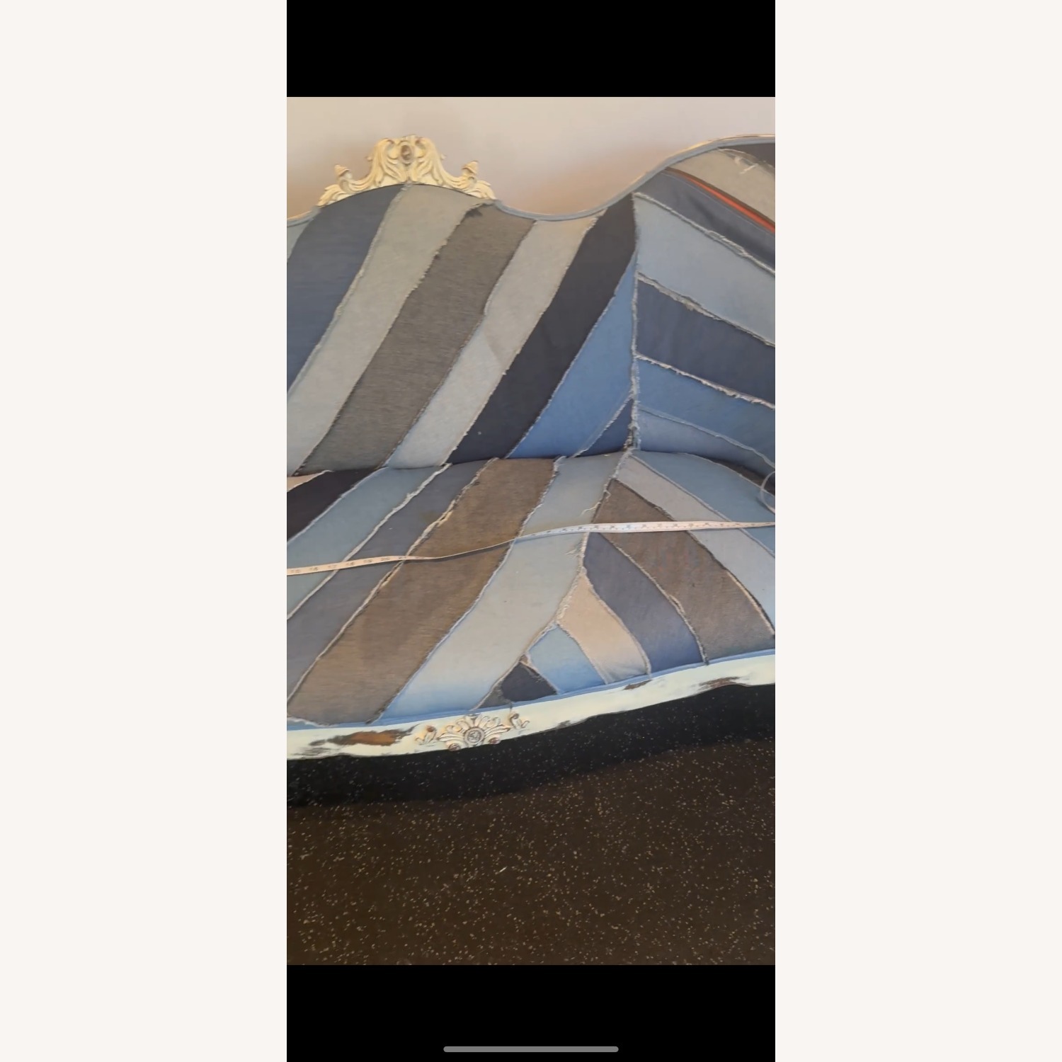 Vintage Custom Made Denim Sette 3 Seater - image-2