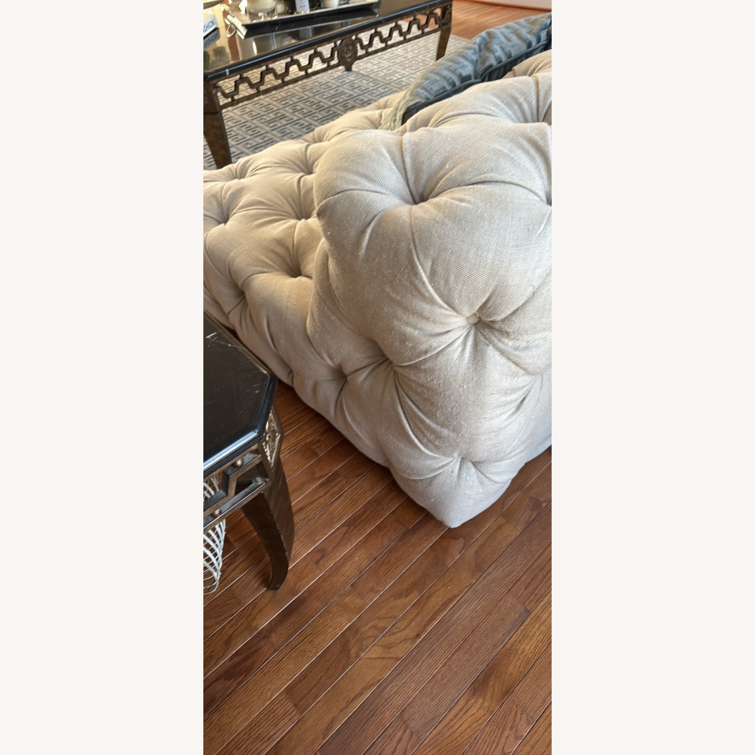 Restoration Hardware Soho Tufted Upholstered Armless Sofa - image-6