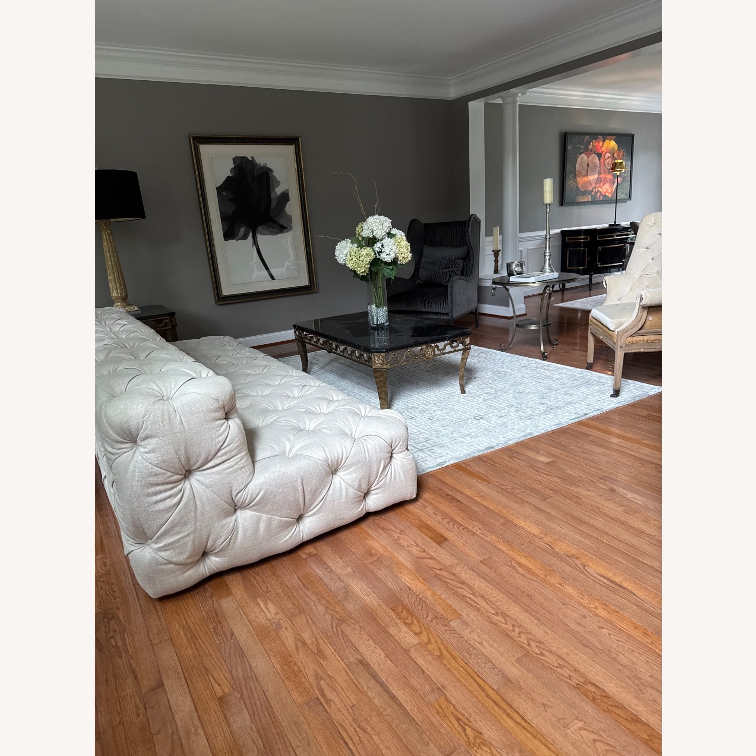 Restoration Hardware Soho Tufted Upholstered Armless Sofa - image-1