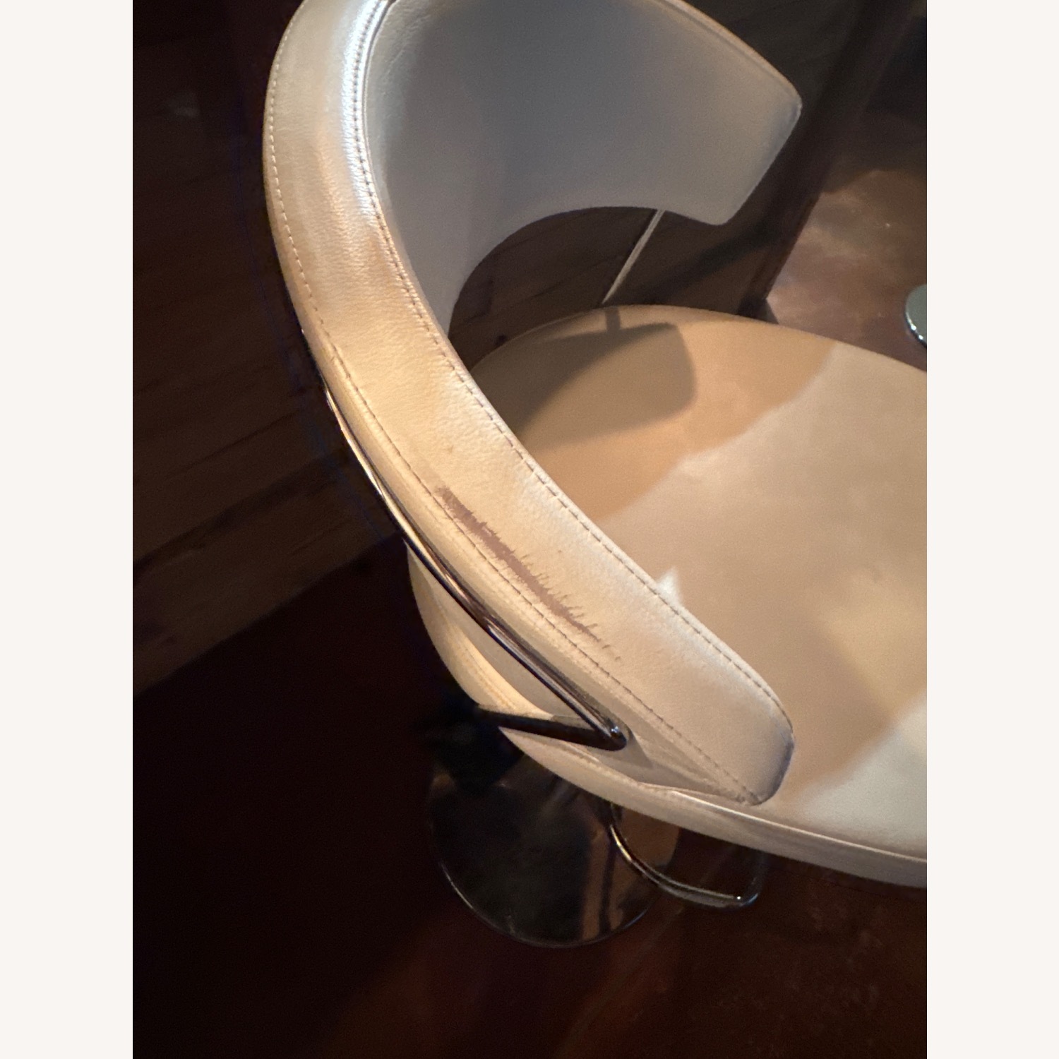 Calligaris Italian Leather and Chrome Bar Stool - image-4