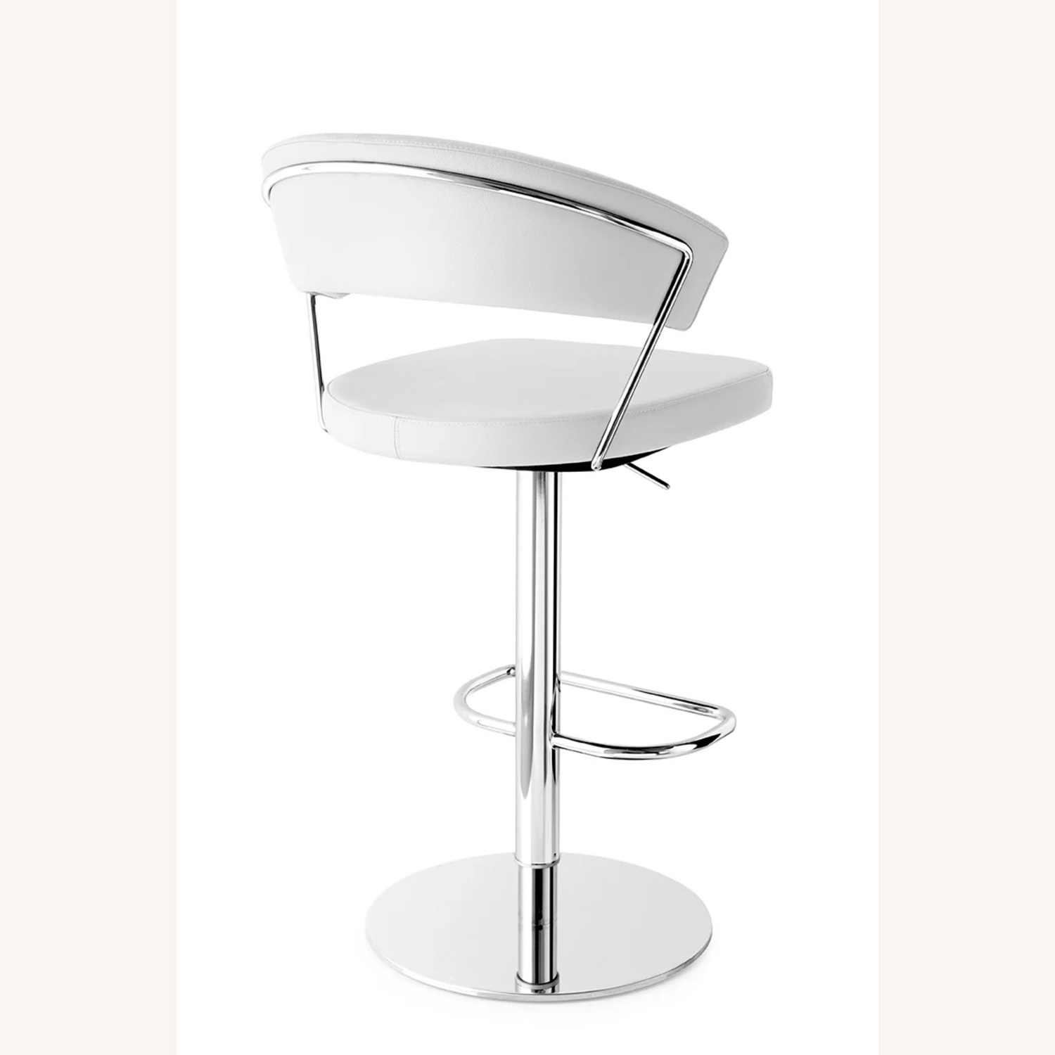 Calligaris Italian Leather and Chrome Bar Stool - image-7