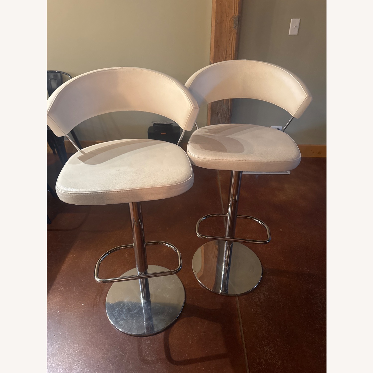 Calligaris Italian Leather and Chrome Bar Stool - image-6