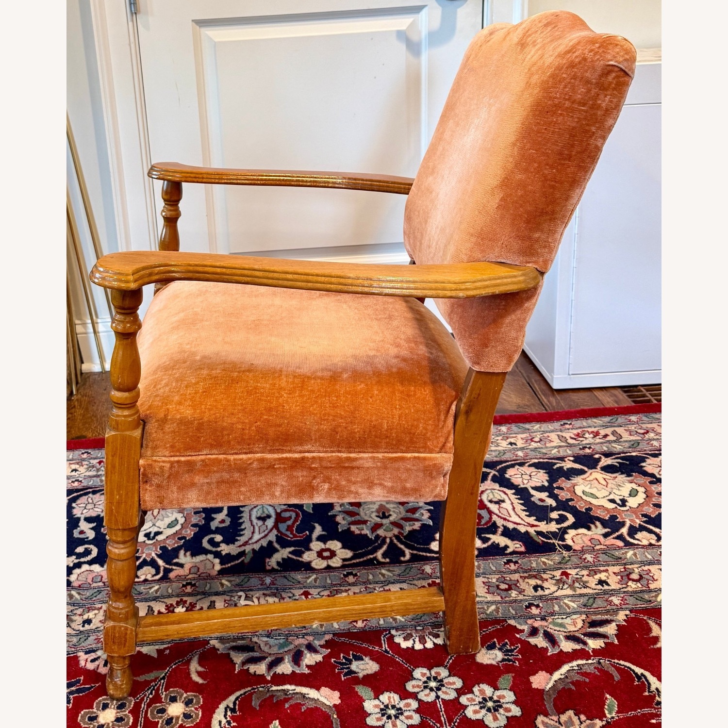 Vintage Chair With Original Velvet Upholstery - image-6