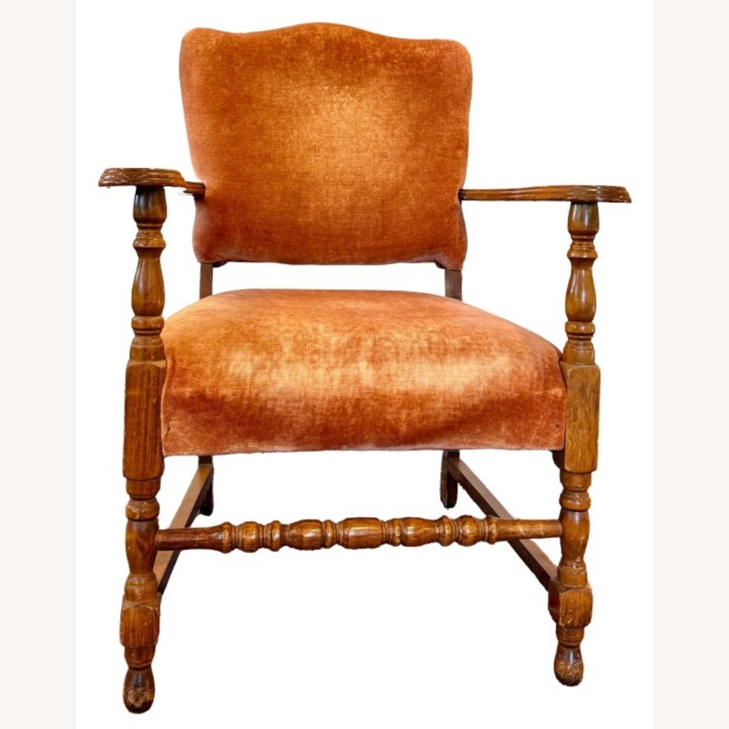 Vintage Chair With Original Velvet Upholstery - image-1