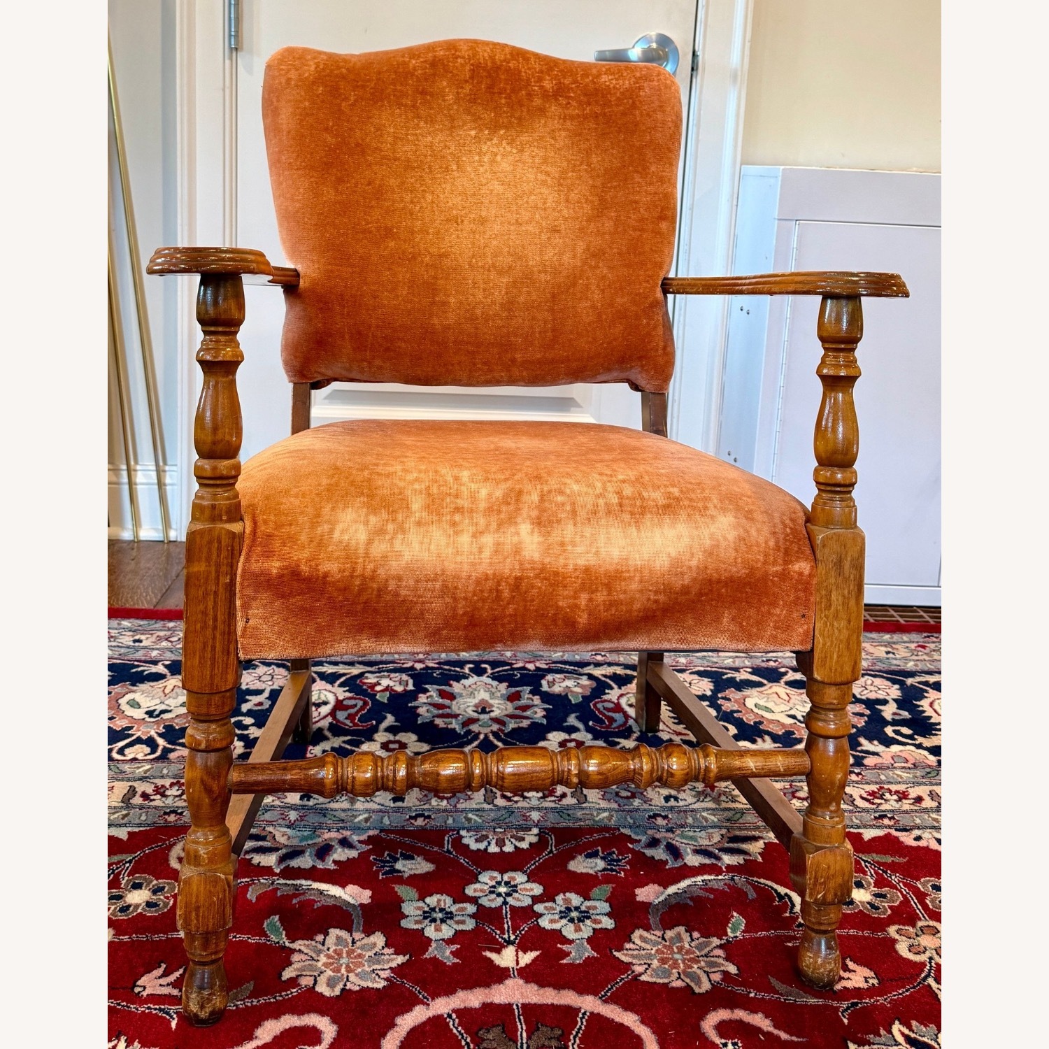 Vintage Chair With Original Velvet Upholstery - image-2