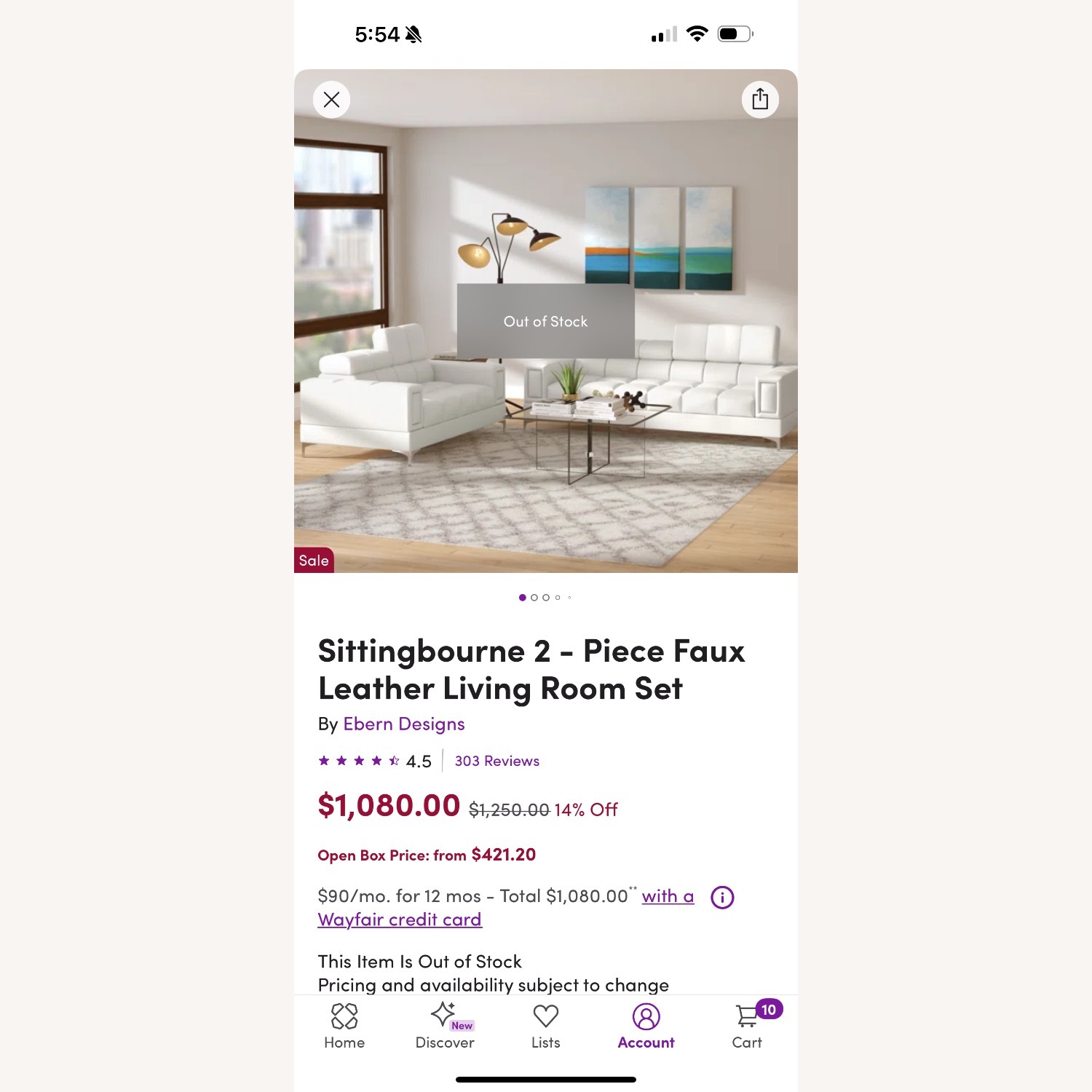 White  Leather Couch - image-7