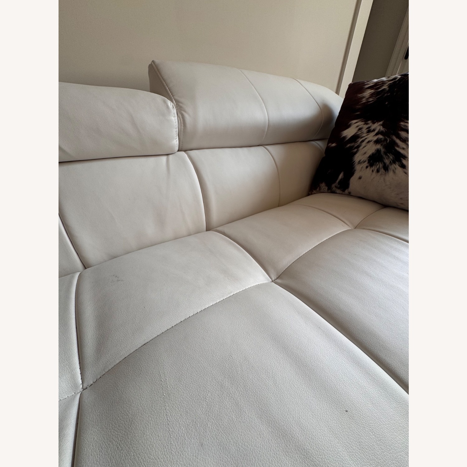 White  Leather Couch - image-4