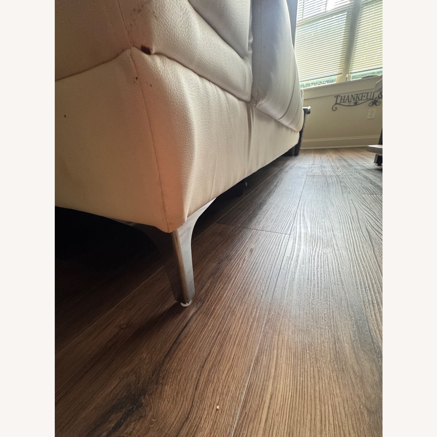 White  Leather Couch - image-5