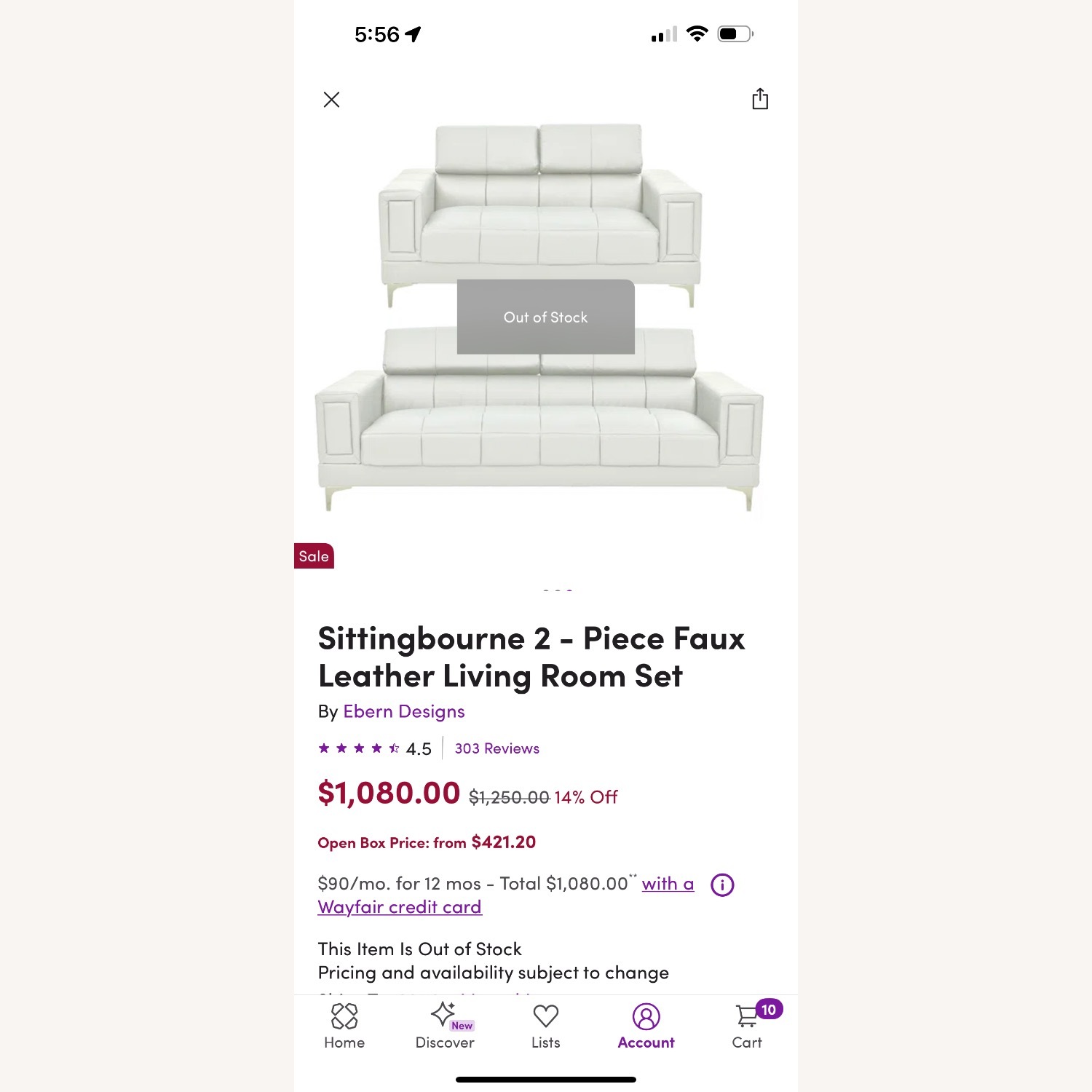 White  Leather Couch - image-9