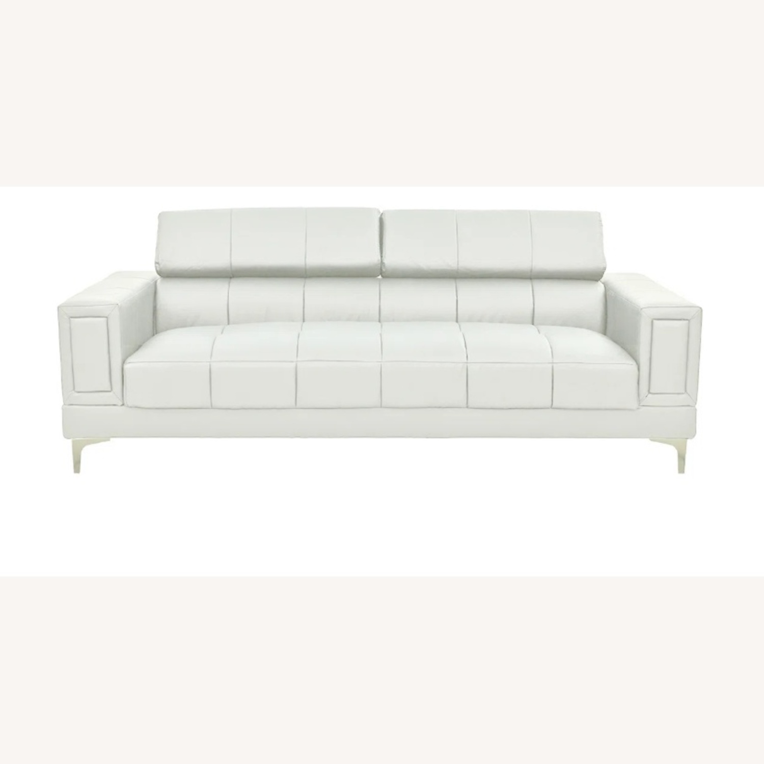 White  Leather Couch - image-10