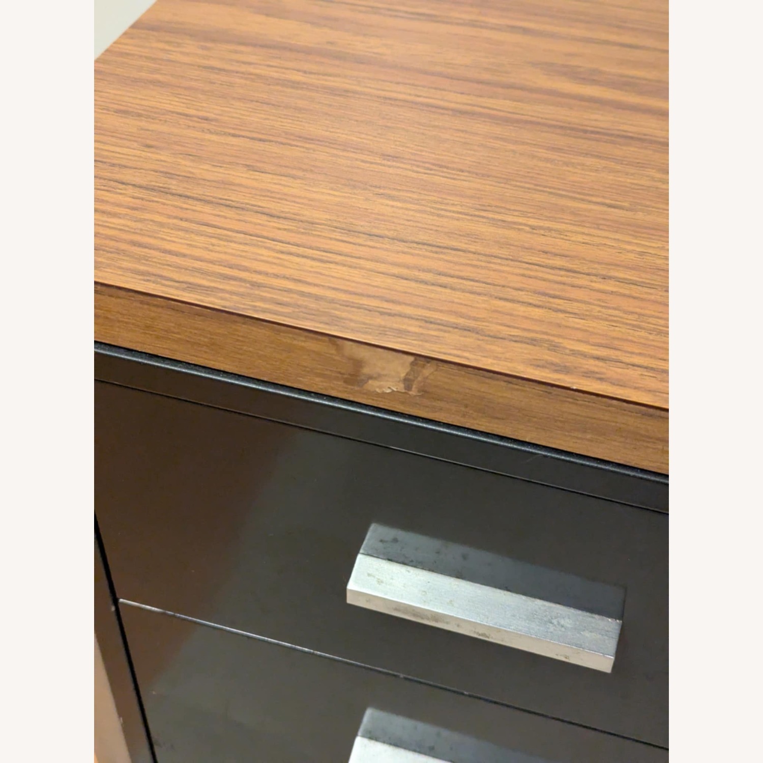 Wood/Metal Desk with 4 Filing Cabinet Drawers - image-3