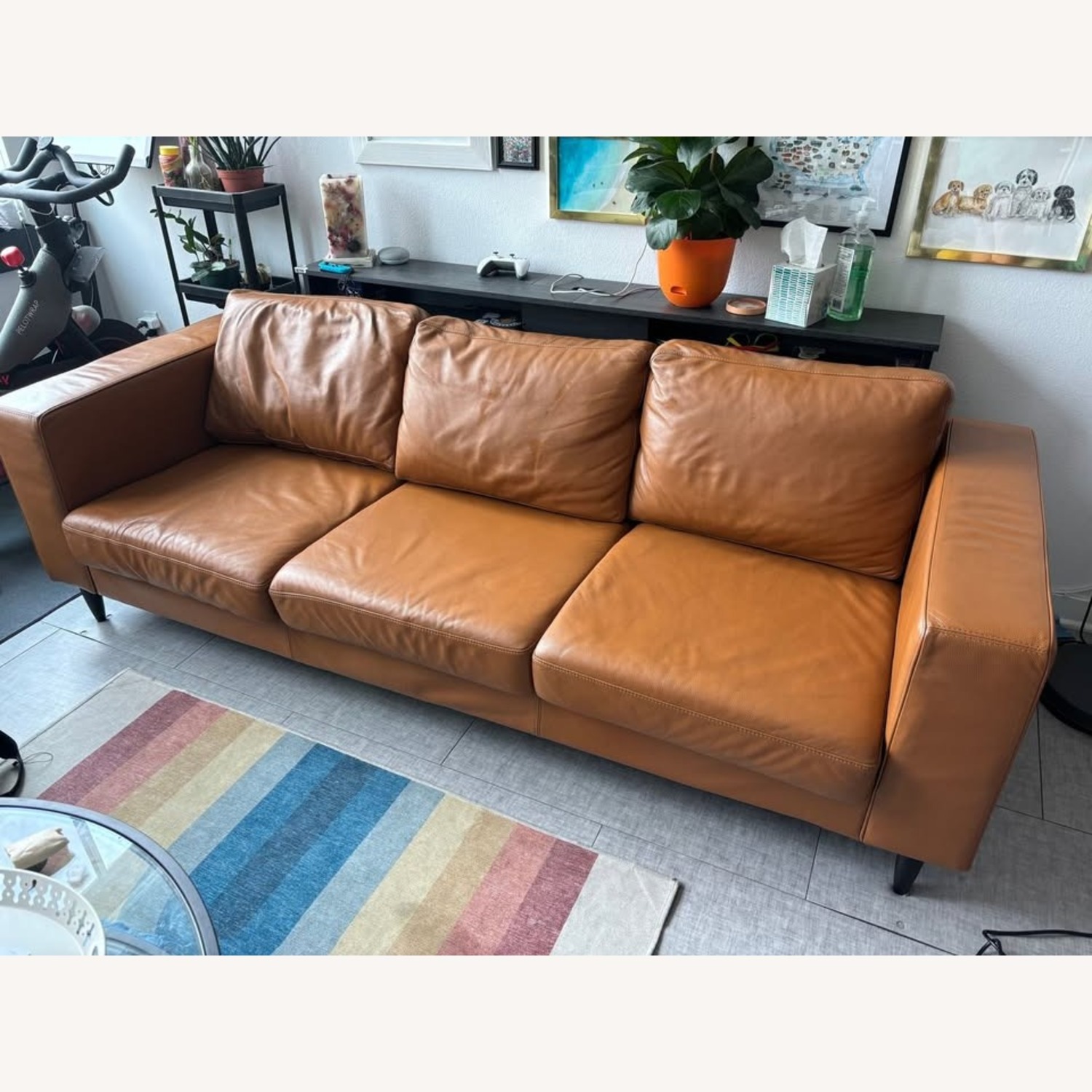 Indivi Sofa with Camel Estoril Leather - AptDeco