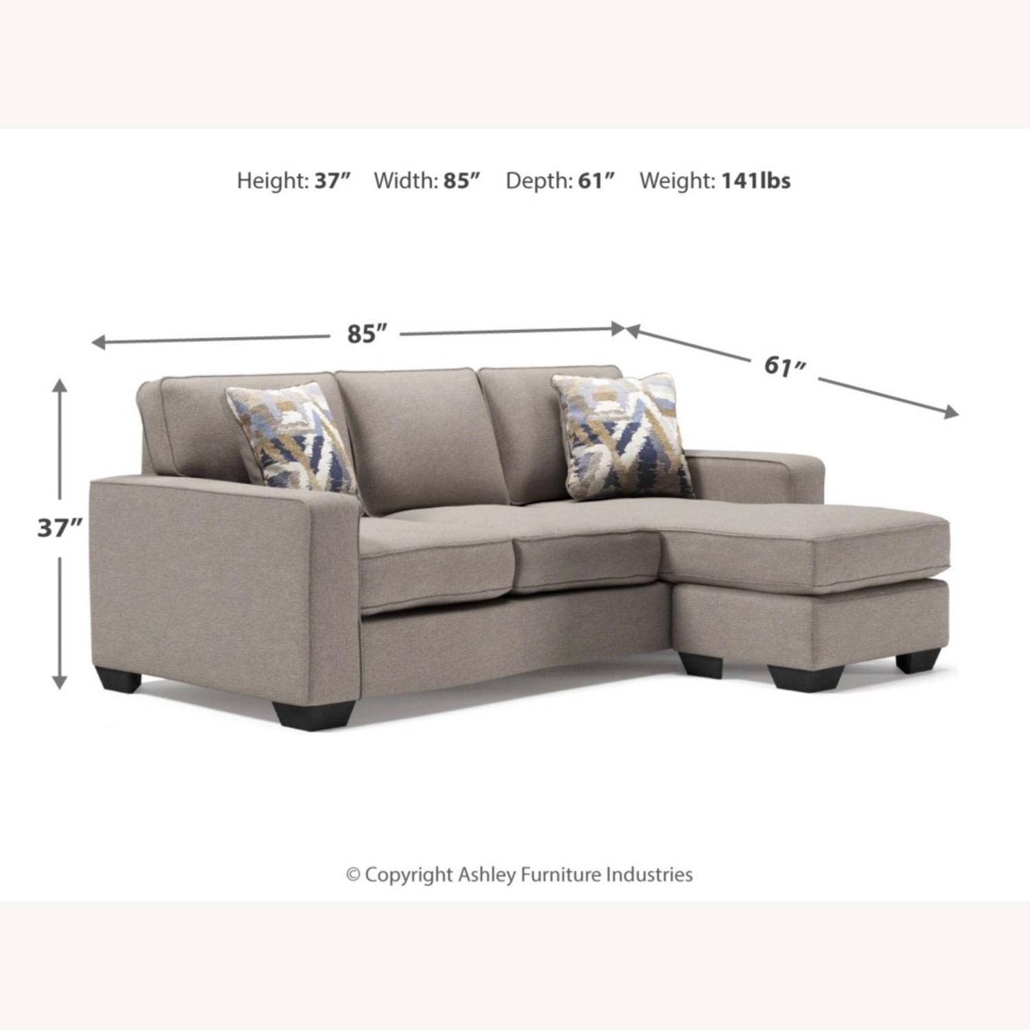 Grey 3 piece Couch - image-2