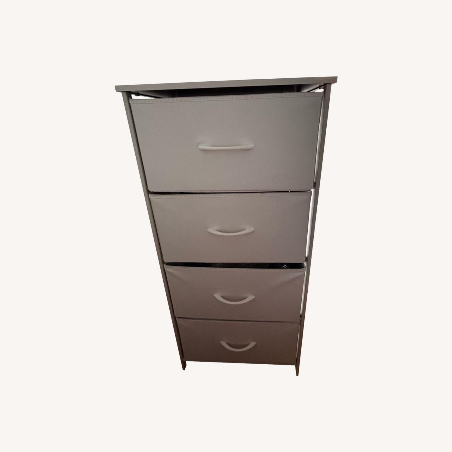 White Fabric Dresser with 4 Drawers - image-0