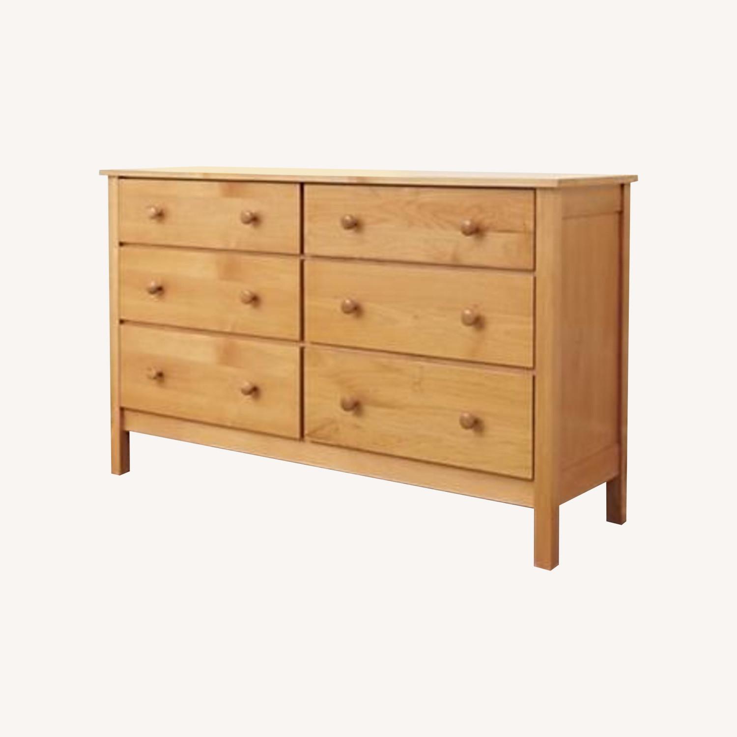 Land of Nod Natural Simple Six Drawer Dresser - image-0