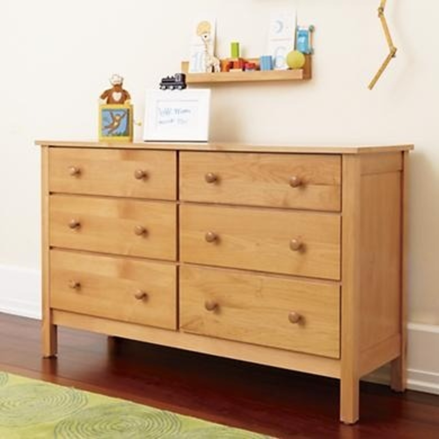 Land of Nod Natural Simple Six Drawer Dresser - image-2