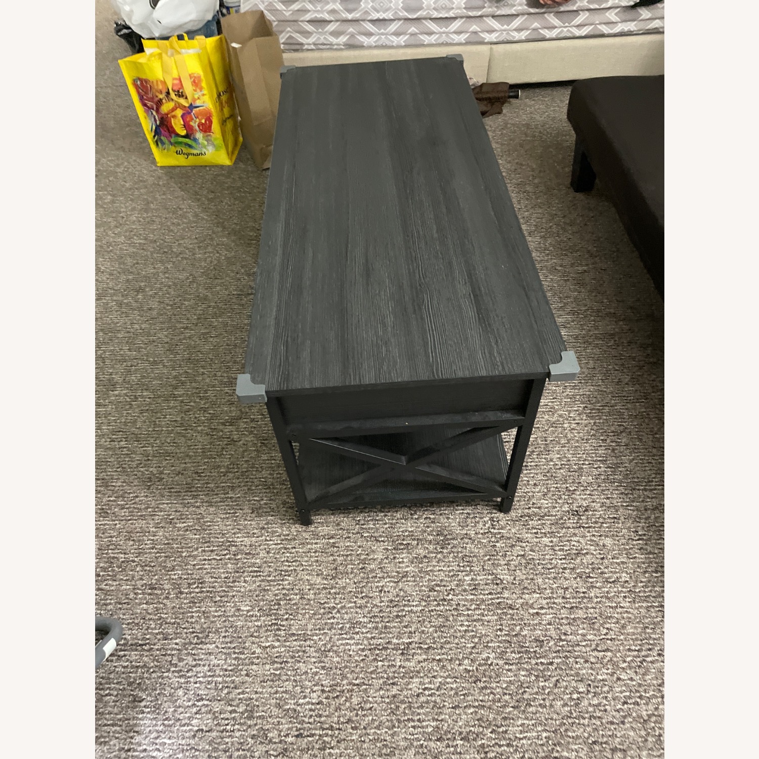 Black Wood Coffee Table with Storage - image-2