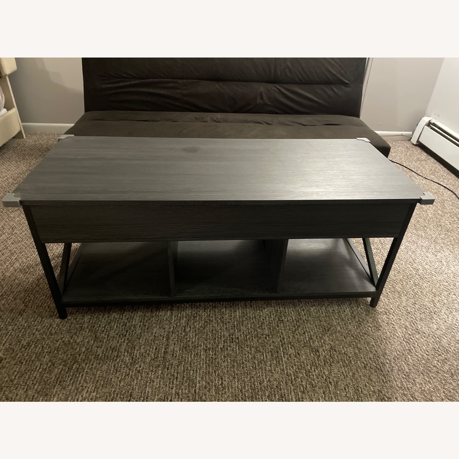 Black Wood Coffee Table with Storage - image-4