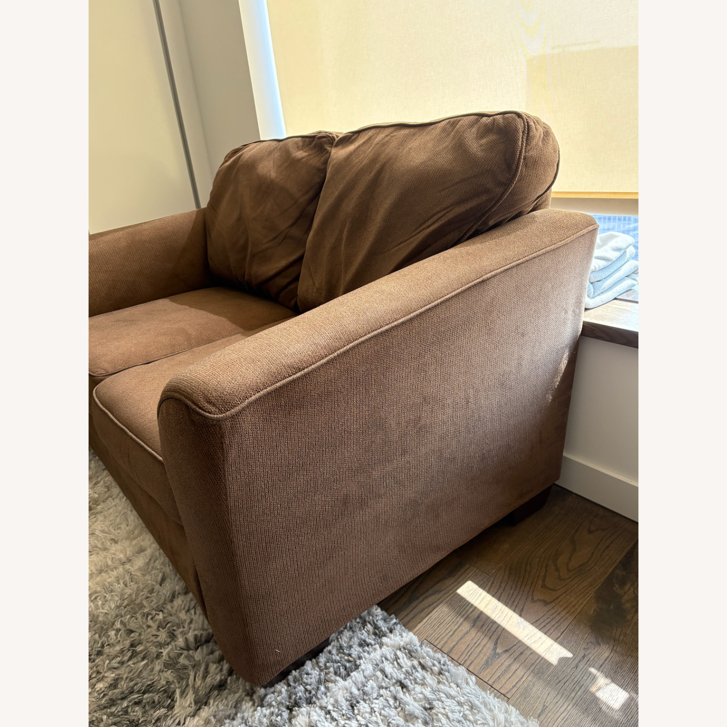 Ashley Furniture Dark Brown Loveseat - image-2