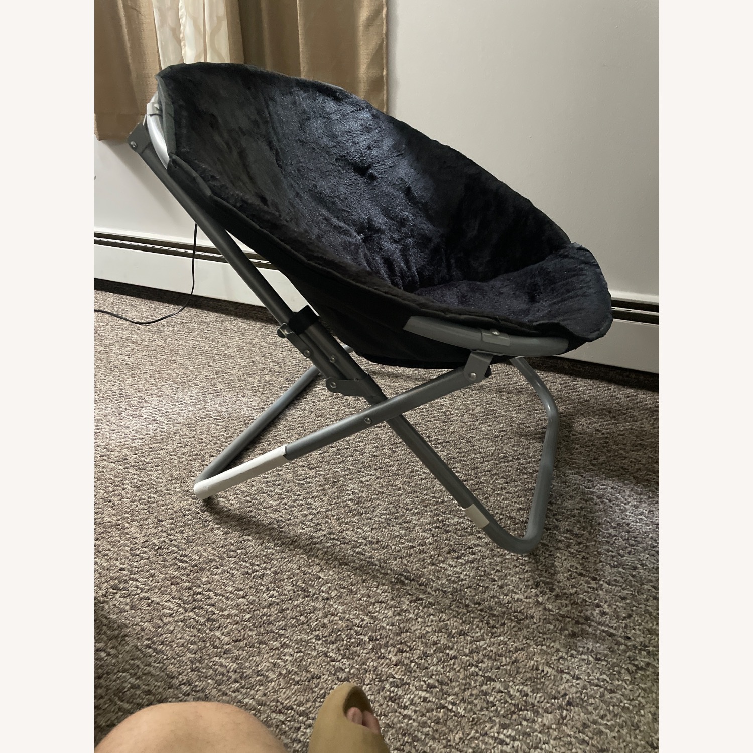 Black Folding Saucer Chair - image-3
