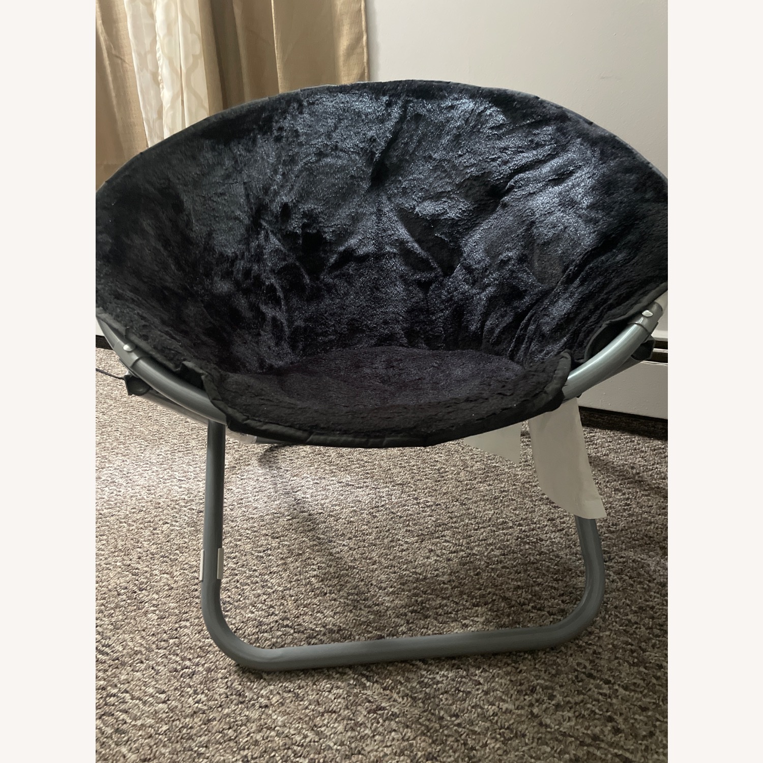 Black Folding Saucer Chair - image-1