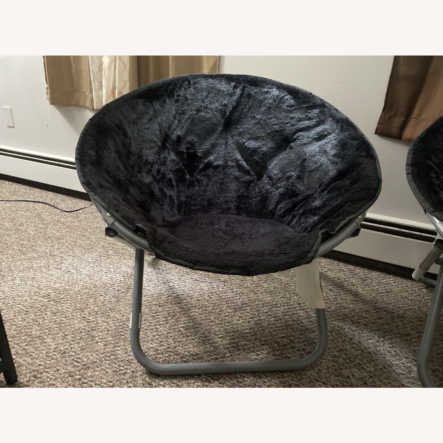 Black Folding Saucer Chair - image-2