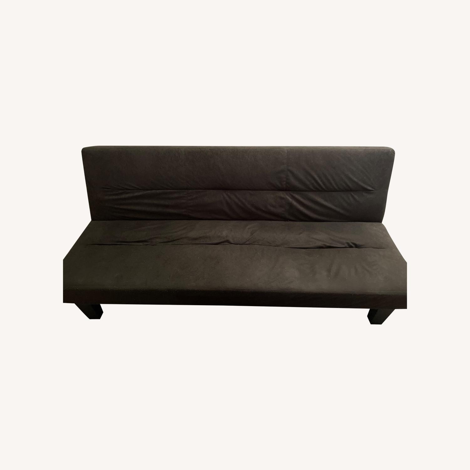Black Wood 3 Seater Sofa - image-0