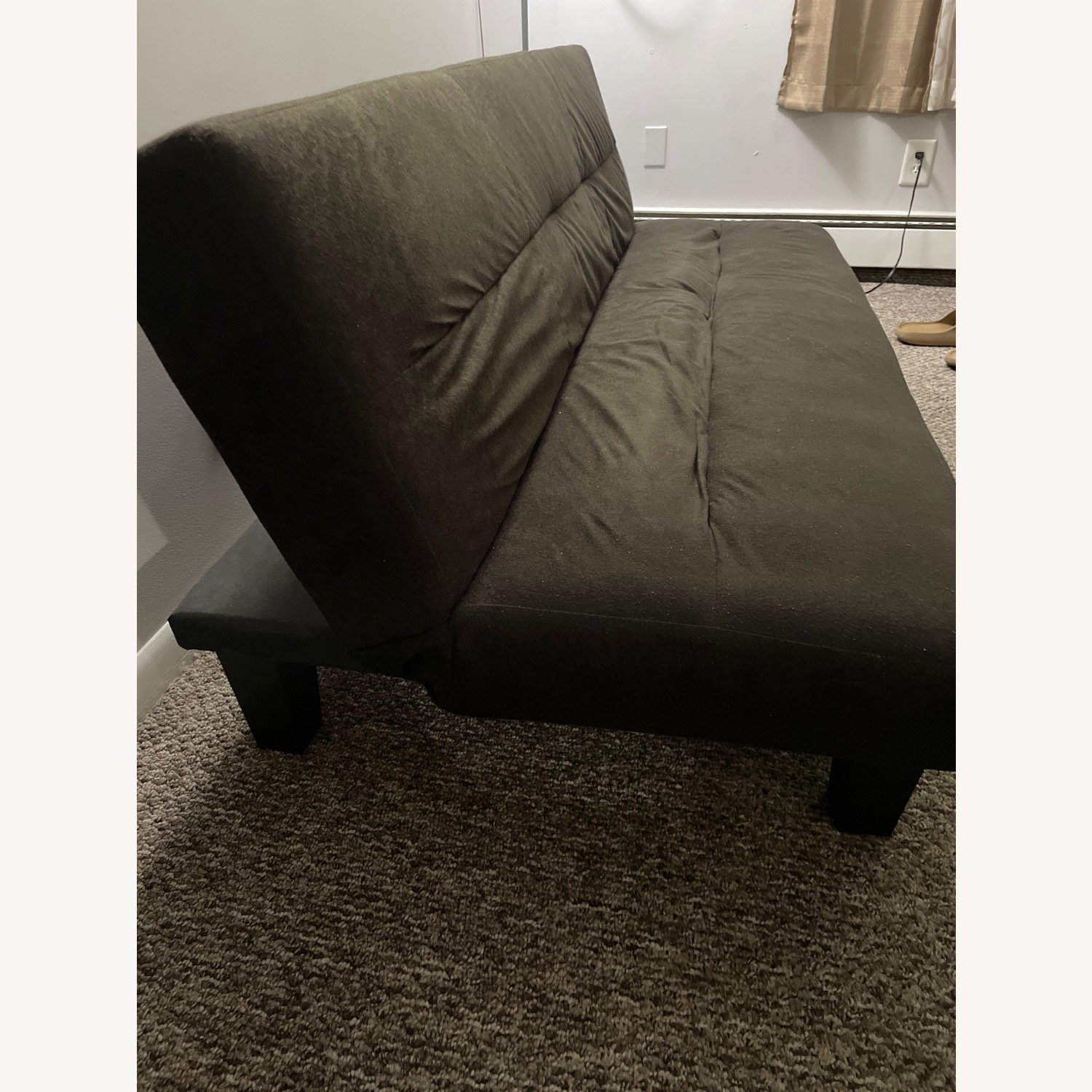 Black Wood 3 Seater Sofa - image-3