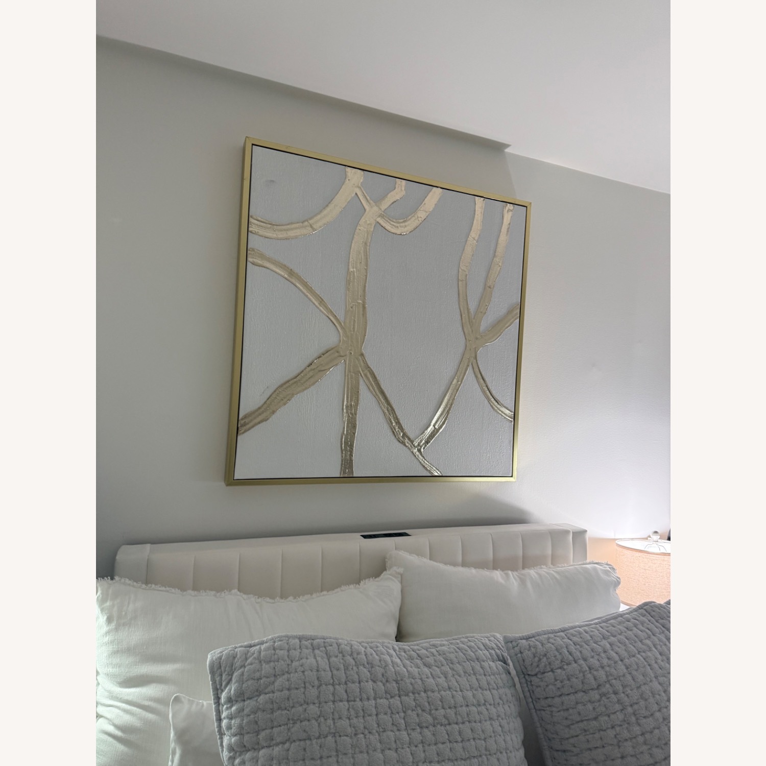 White Bed fFrame With Charging Port - image-3